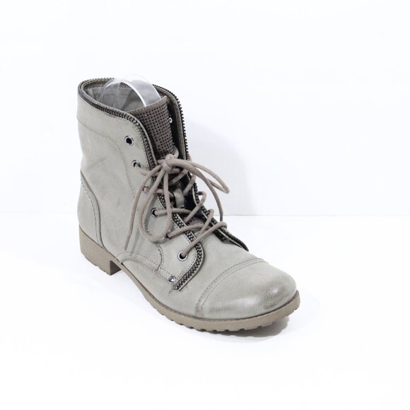 Guess Women Combat Boots sz 10 Cap Toe ShoesFaux Leather Belva - Picture 3 of 9